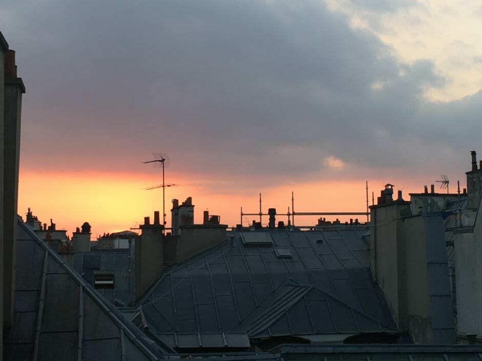 Paris, Rooftop, toits parisiens, coucher du soleil parisien, ballerinasandsneakers